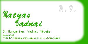 matyas vadnai business card